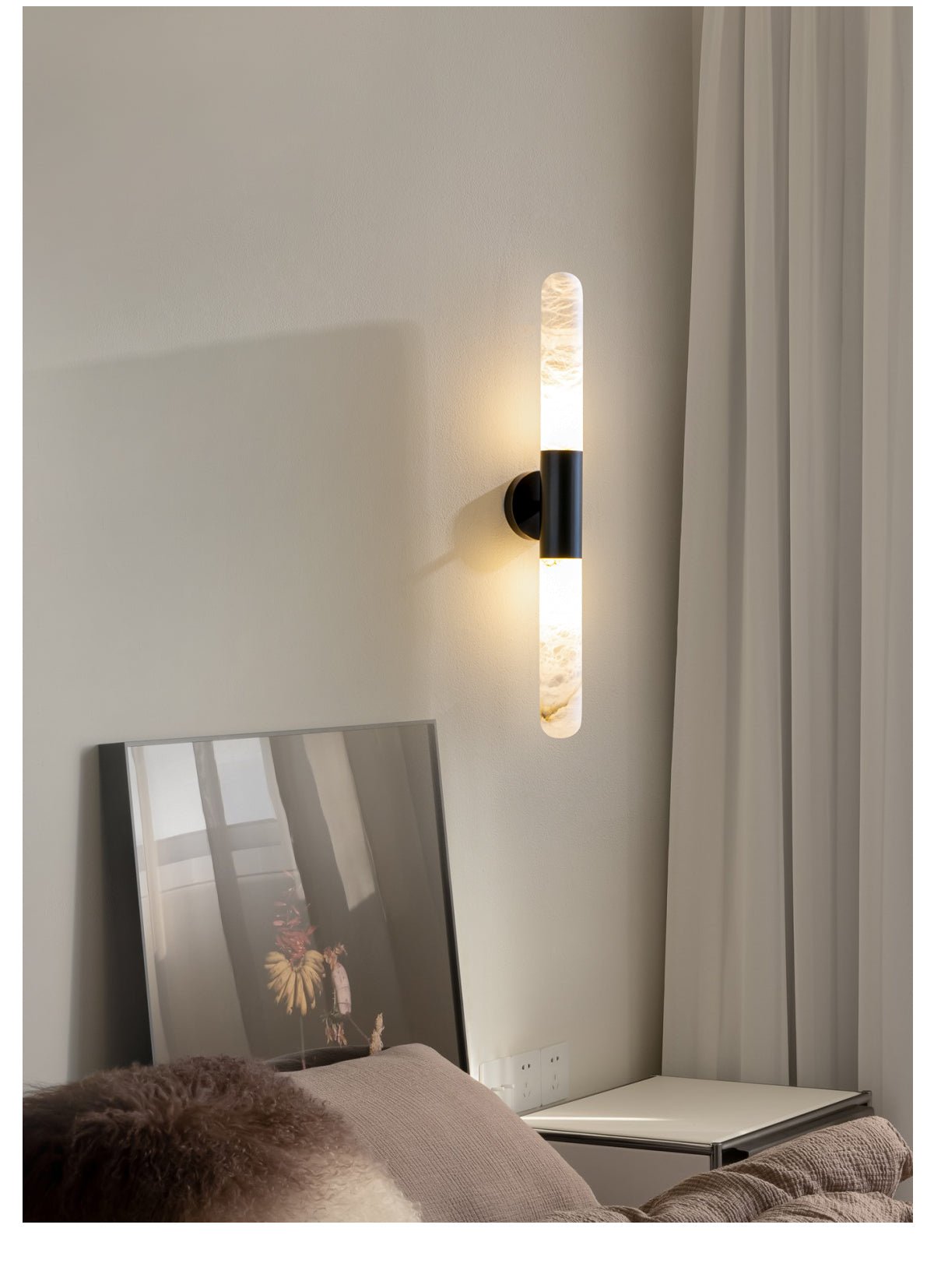 Alabaster Wall Light, Energy Efficient LED