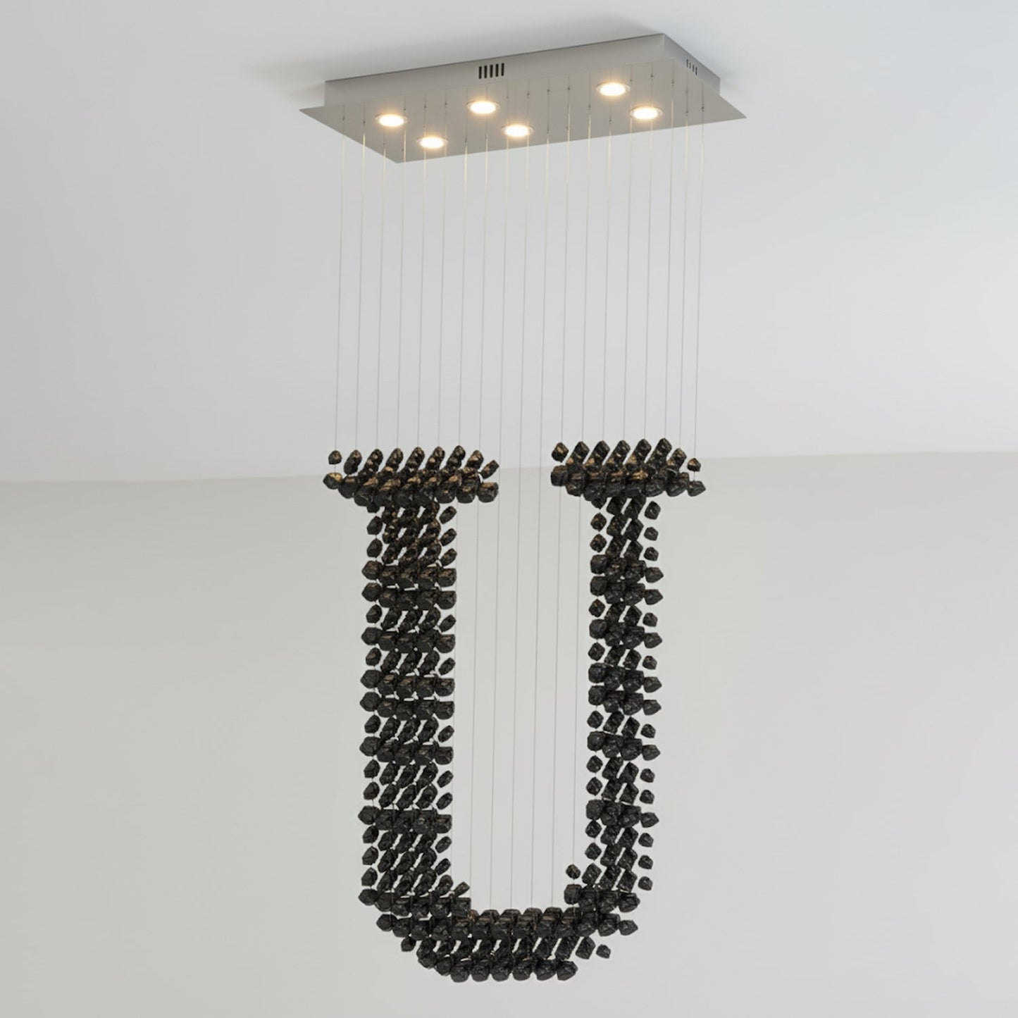 Charcoal Chandelier, Adjustable Brightness — front view