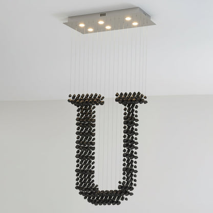Charcoal Chandelier, Adjustable Brightness — front view
