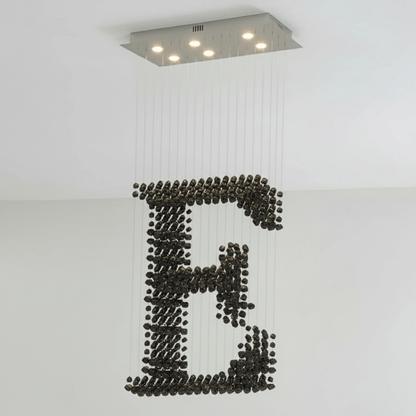 Charcoal Chandelier with Adjustable Height — front view