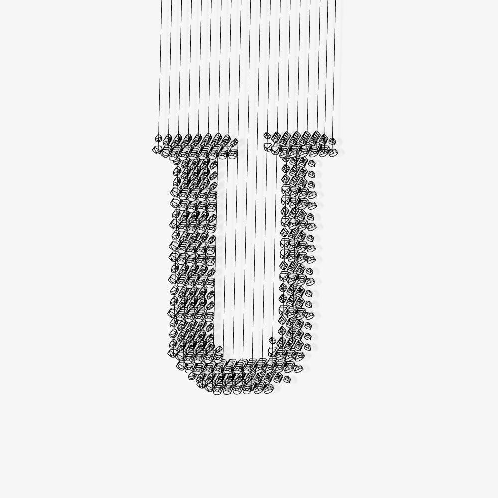 Charcoal Chandelier, Adjustable Brightness