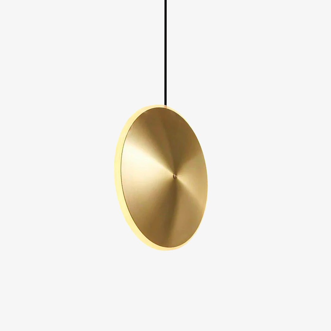 Copper Dish Pendant Light with LED Compatibility — front view