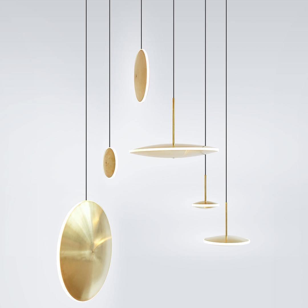 Copper Dish Pendant Light with LED Compatibility — alternate angle