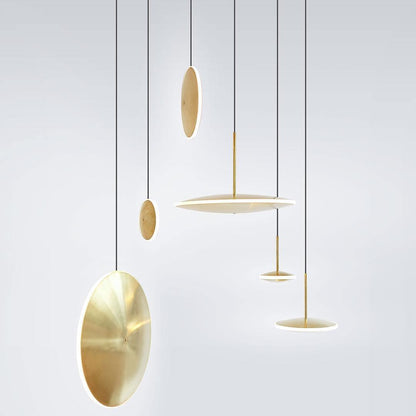 Copper Dish Pendant Light with LED Compatibility — alternate angle
