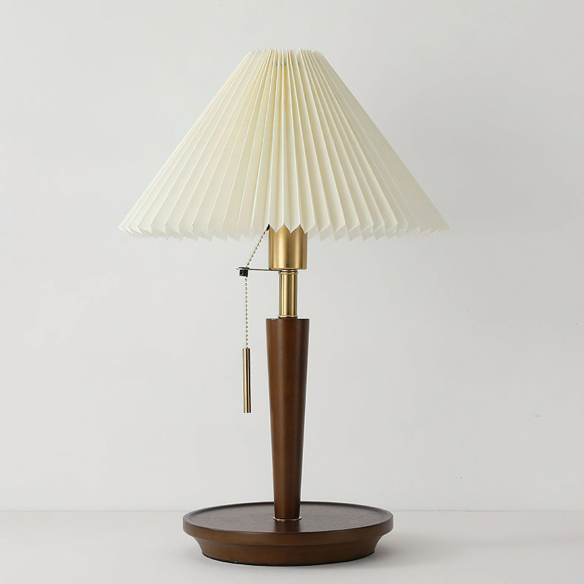 Cone Pleated Fabric Table Lamp with Adjustable Height