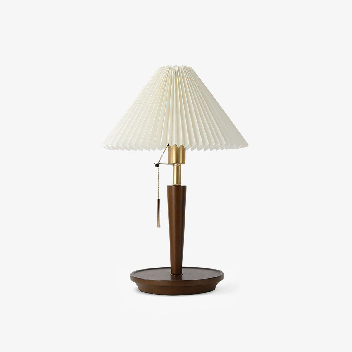 Cone Pleated Fabric Table Lamp with Adjustable Height — side view