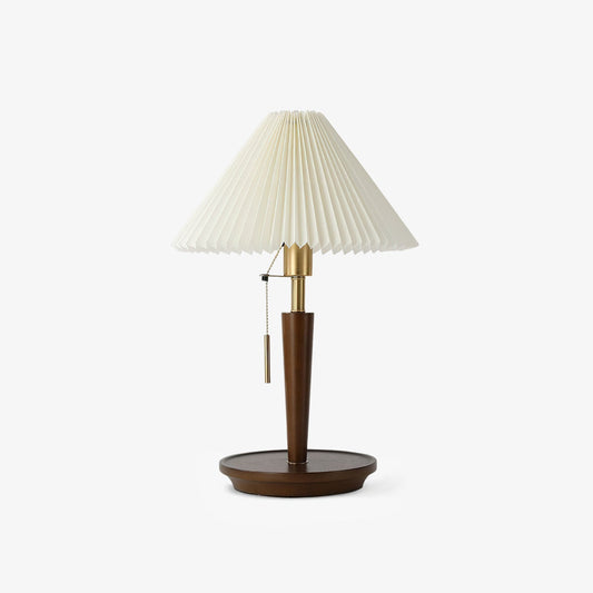Cone Pleated Fabric Table Lamp with Adjustable Height — side view