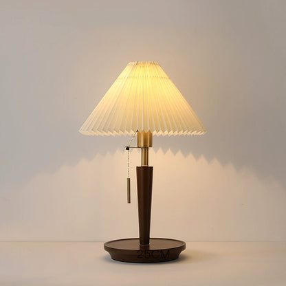 Cone Pleated Fabric Table Lamp with Adjustable Height