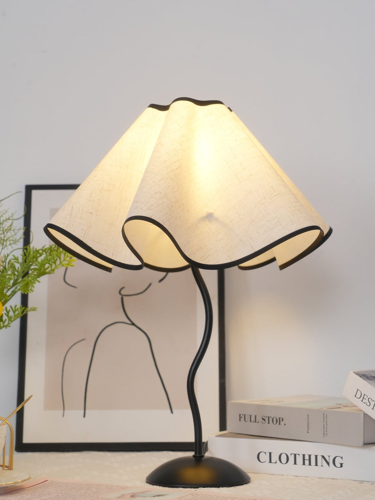 Linen Table Lamp with Adjustable Brightness