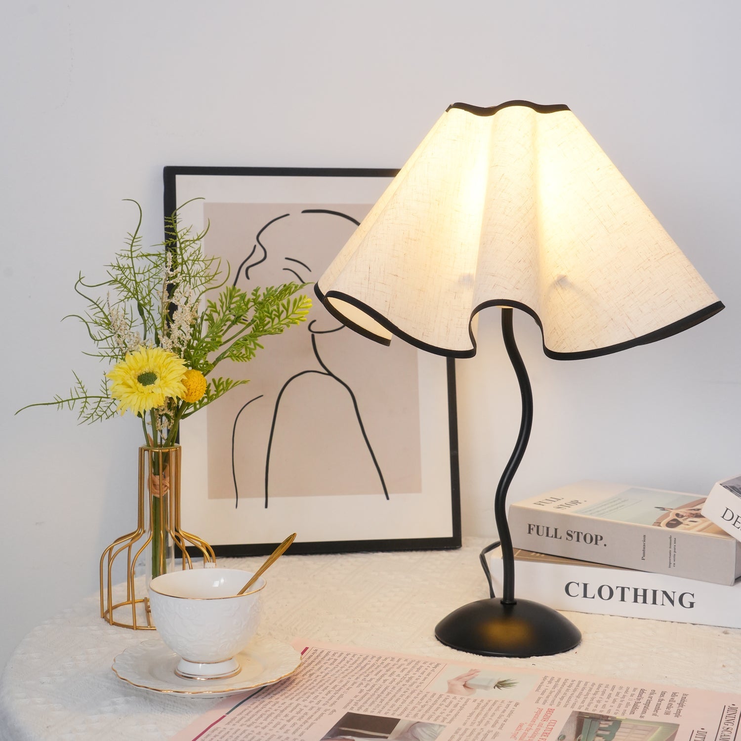 Linen Table Lamp with Adjustable Brightness — alternate angle