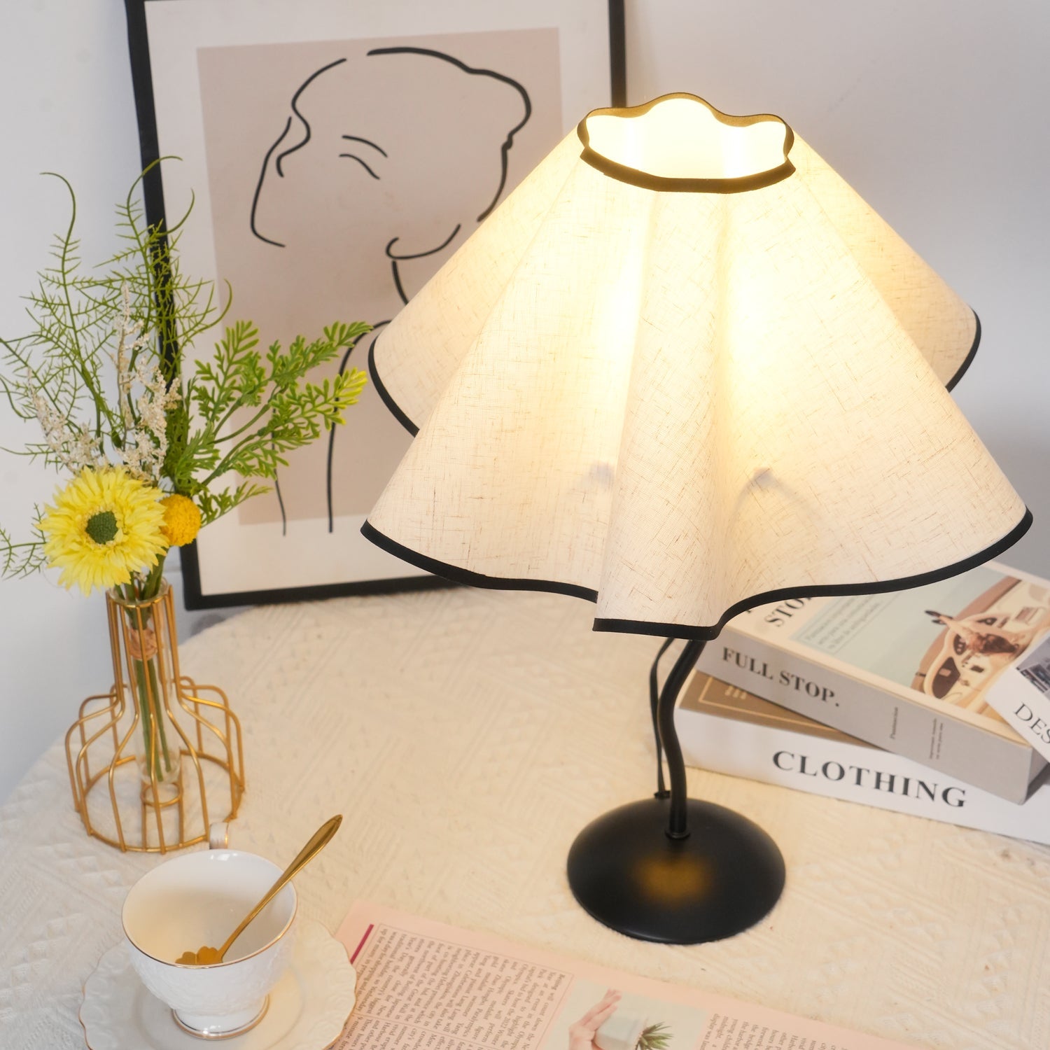 Linen Table Lamp with Adjustable Brightness — lifestyle view