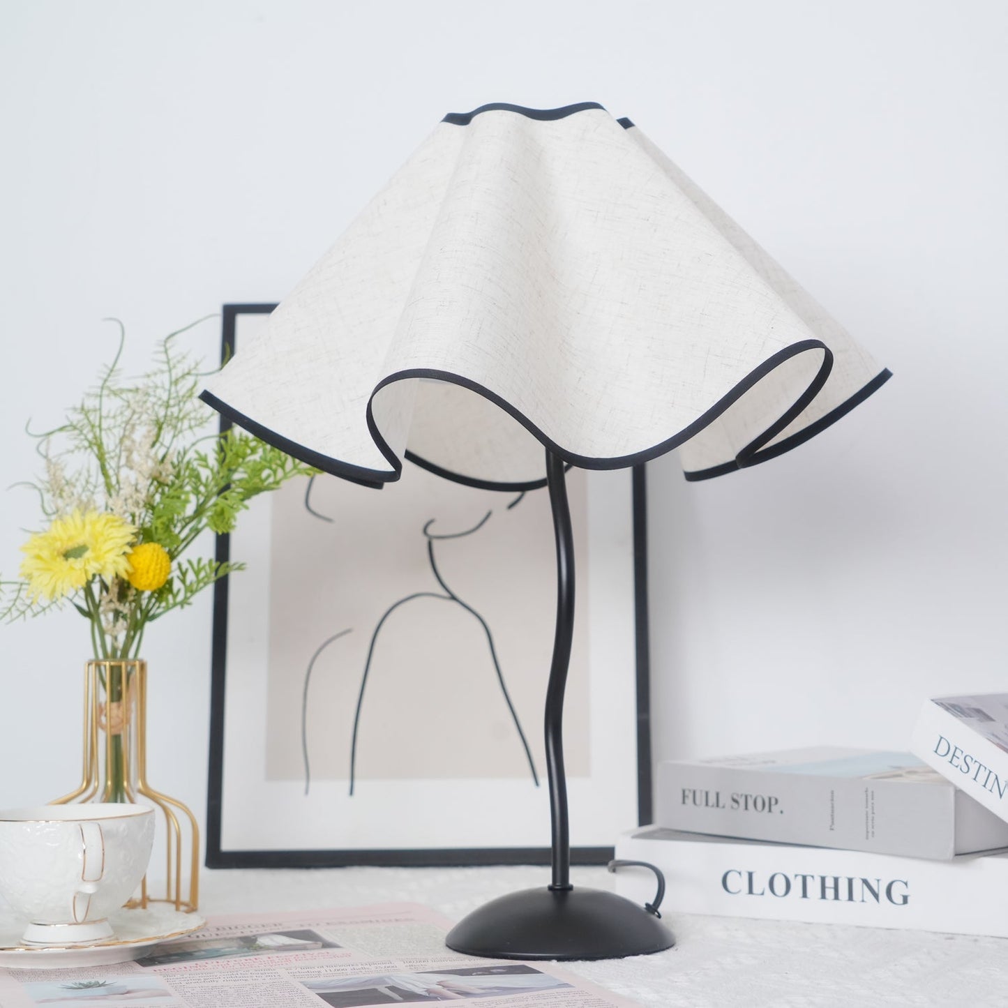 Linen Table Lamp with Adjustable Brightness