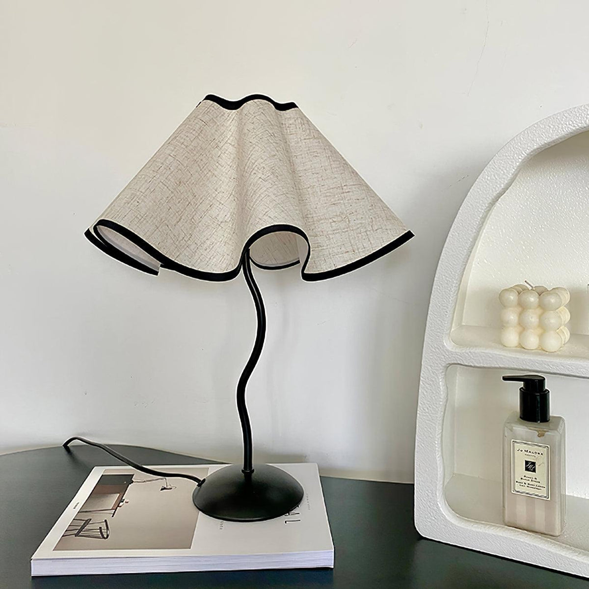 Linen Table Lamp with Adjustable Brightness