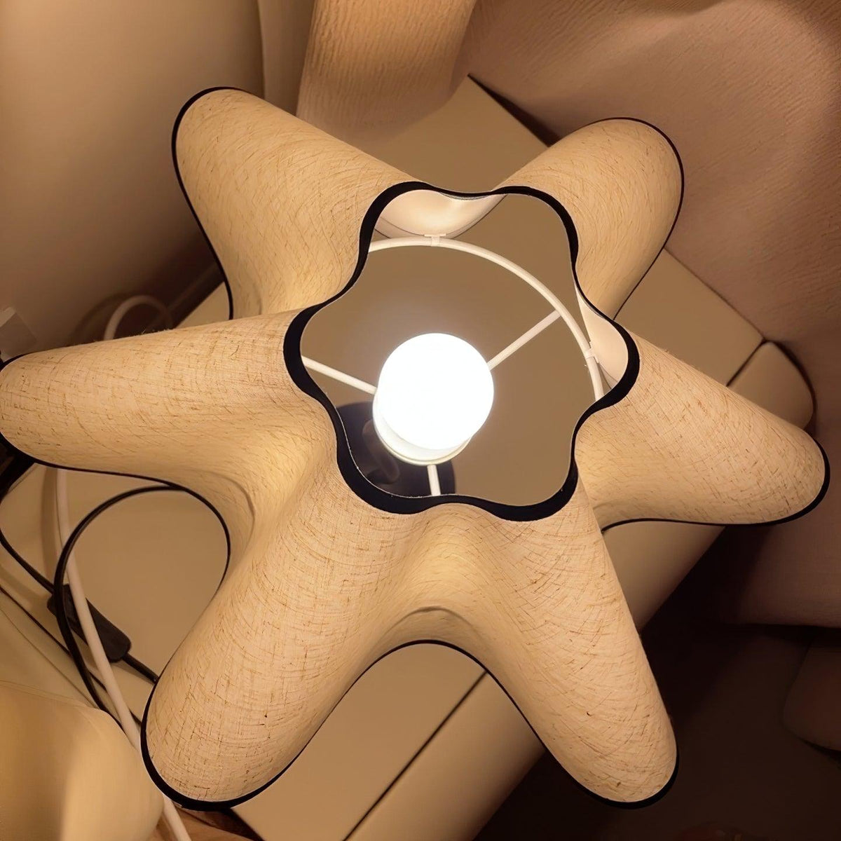 Linen Table Lamp with Adjustable Brightness