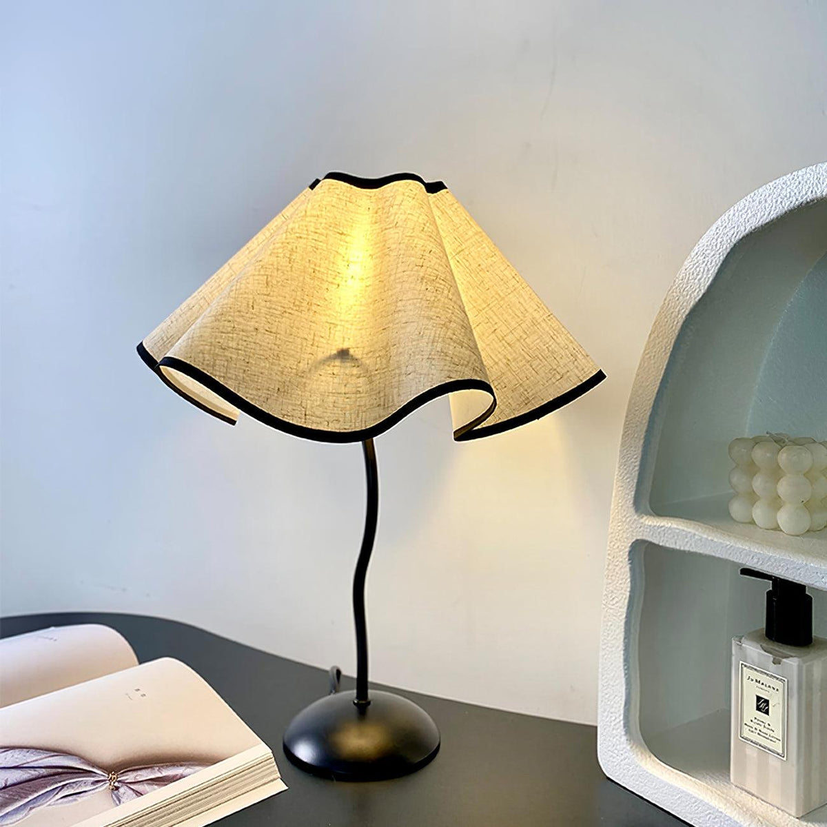 Linen Table Lamp with Adjustable Brightness