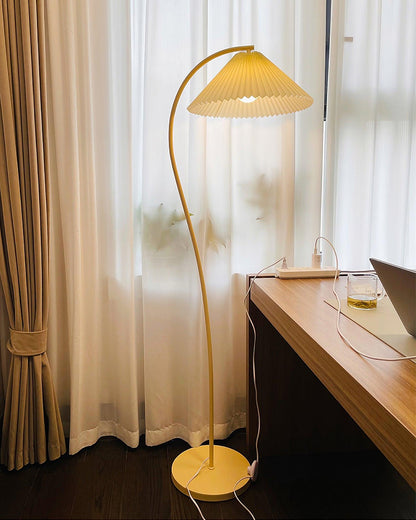 Pleated Floor Lamp with Adjustable Brightness