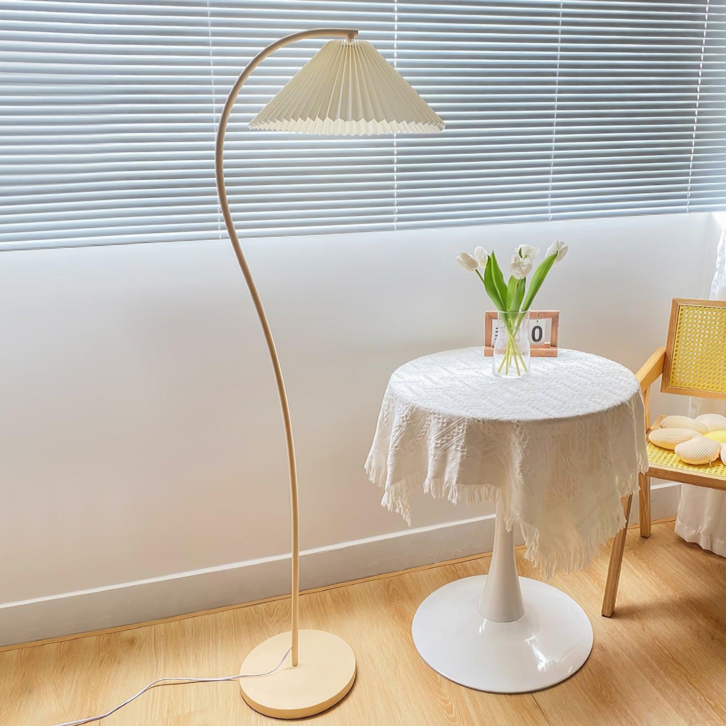 Pleated Floor Lamp with Adjustable Brightness