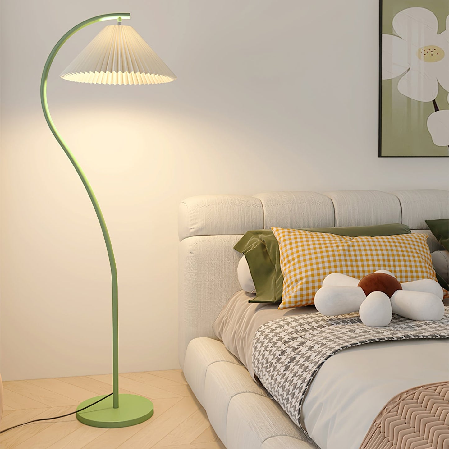 Pleated Floor Lamp with Adjustable Brightness