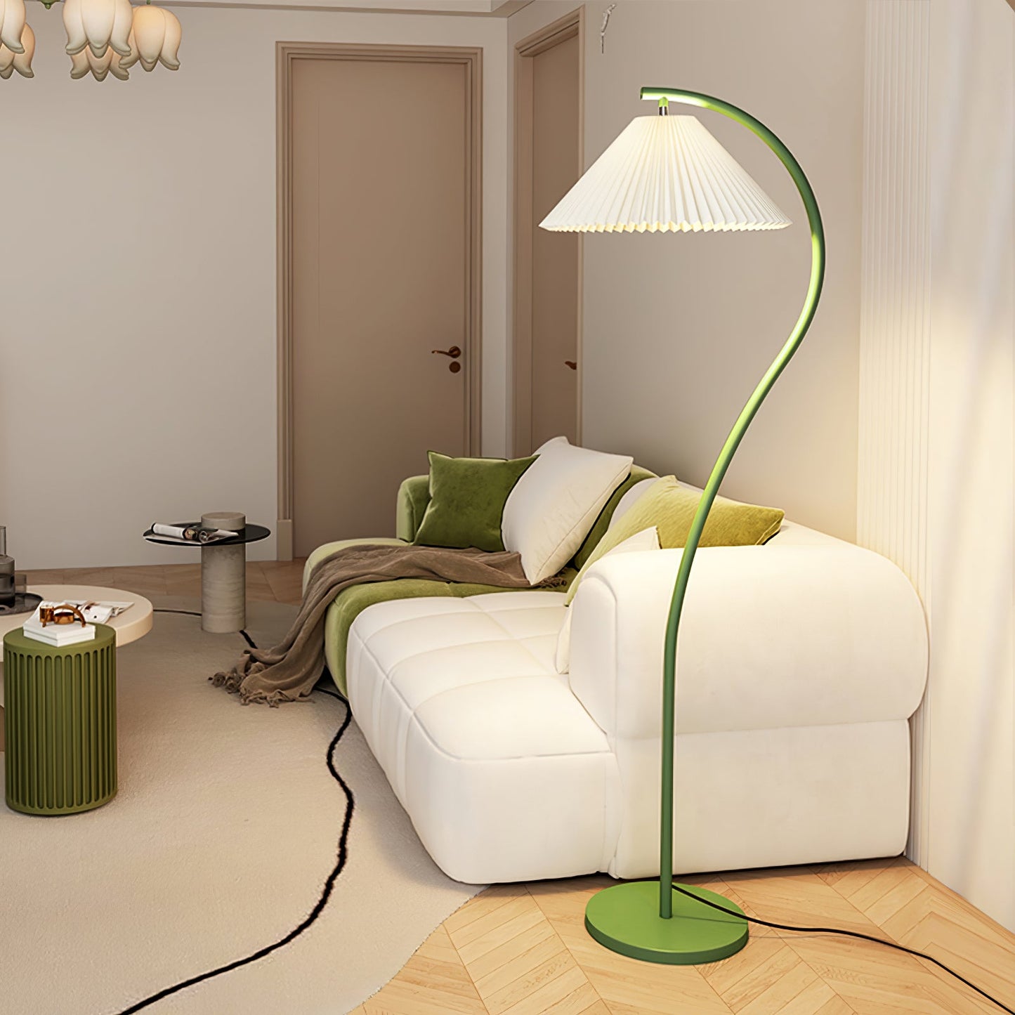Pleated Floor Lamp with Adjustable Brightness