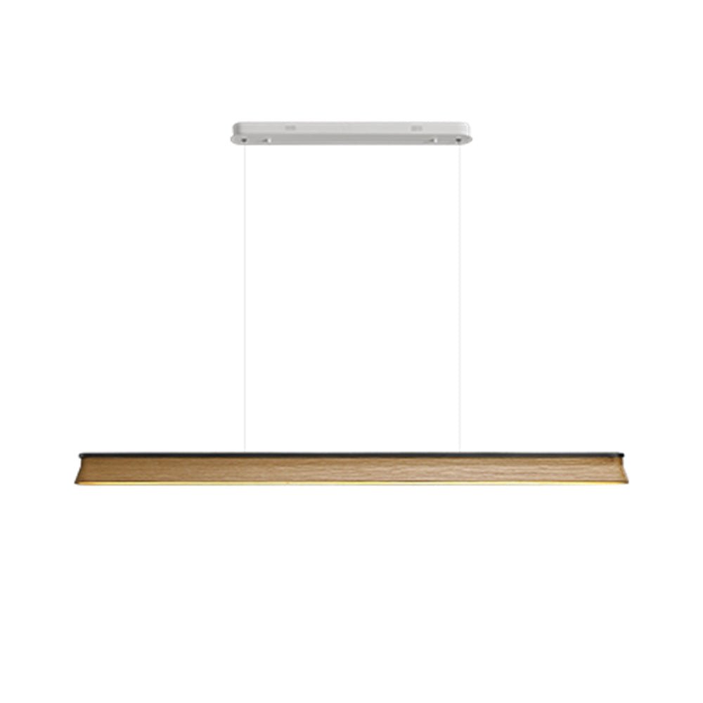 Slim Linear Wood Chandelier with Dimmable Light