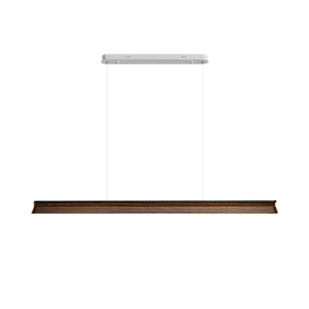 Slim Linear Wood Chandelier with Dimmable Light