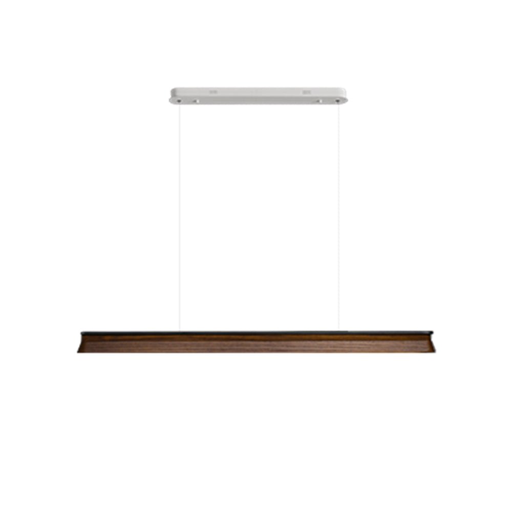 Slim Linear Wood Chandelier with Dimmable Light