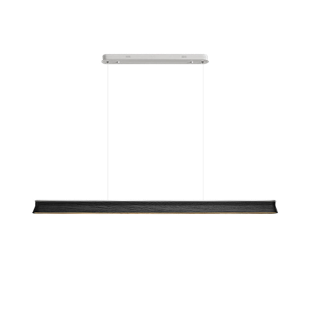 Slim Linear Wood Chandelier with Dimmable Light