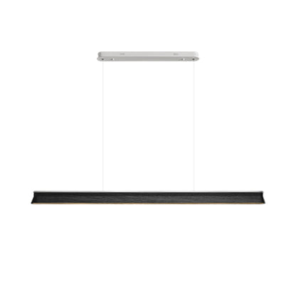 Slim Linear Wood Chandelier with Dimmable Light