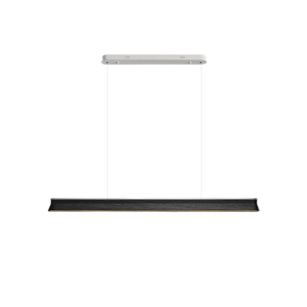 Slim Linear Wood Chandelier with Dimmable Light