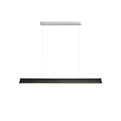 Slim Linear Wood Chandelier with Dimmable Light