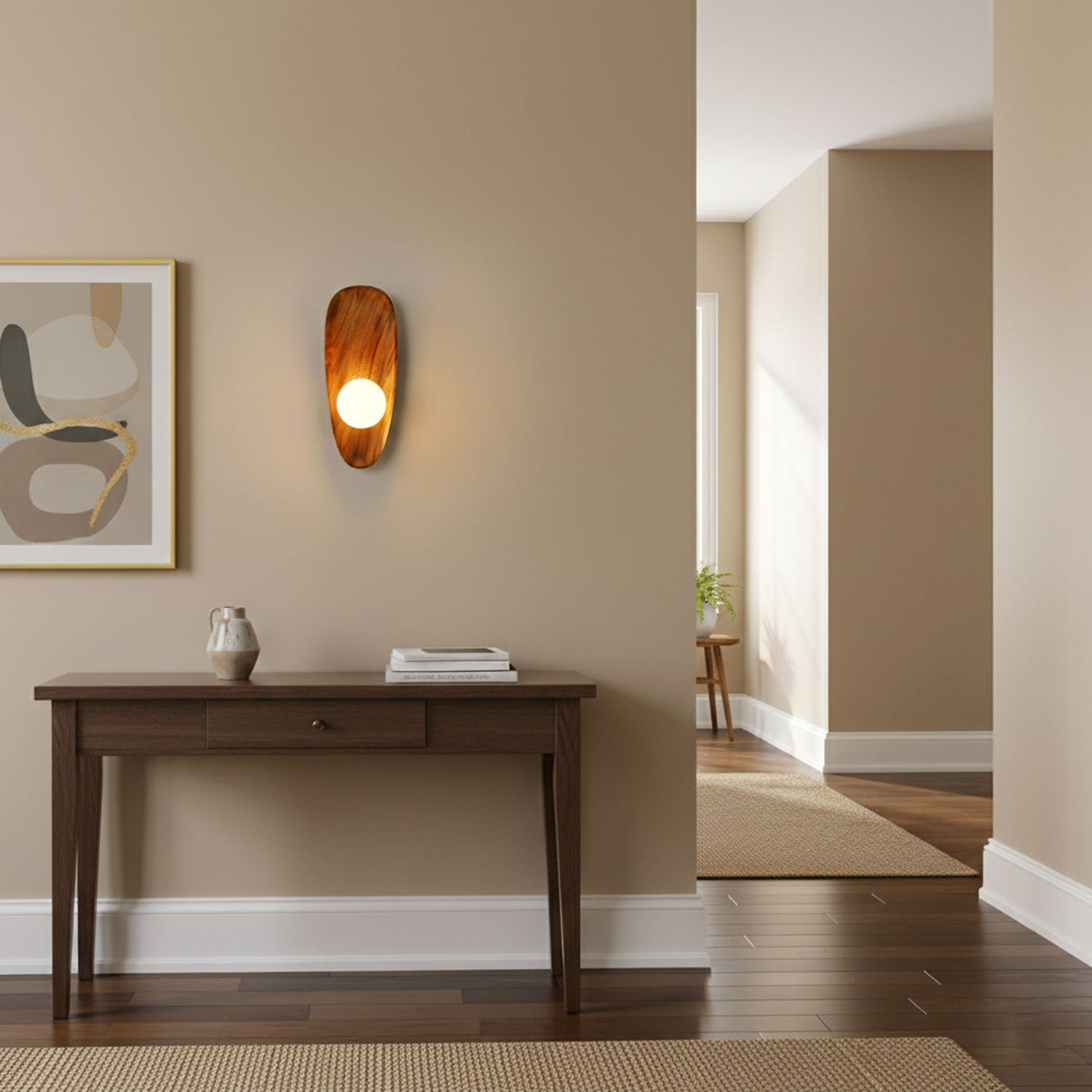 Walnut Wall Lamp with Adjustable Brightness — lifestyle view
