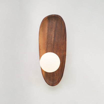 Walnut Wall Lamp with Adjustable Brightness