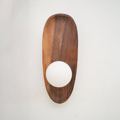 Walnut Wall Lamp with Adjustable Brightness