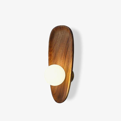 Walnut Wall Lamp with Adjustable Brightness