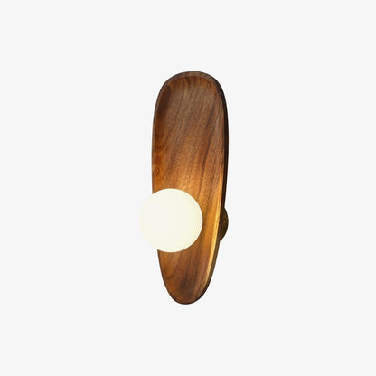 Walnut Wall Lamp with Adjustable Brightness