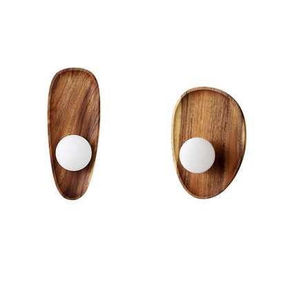 Walnut Wall Lamp with Adjustable Brightness