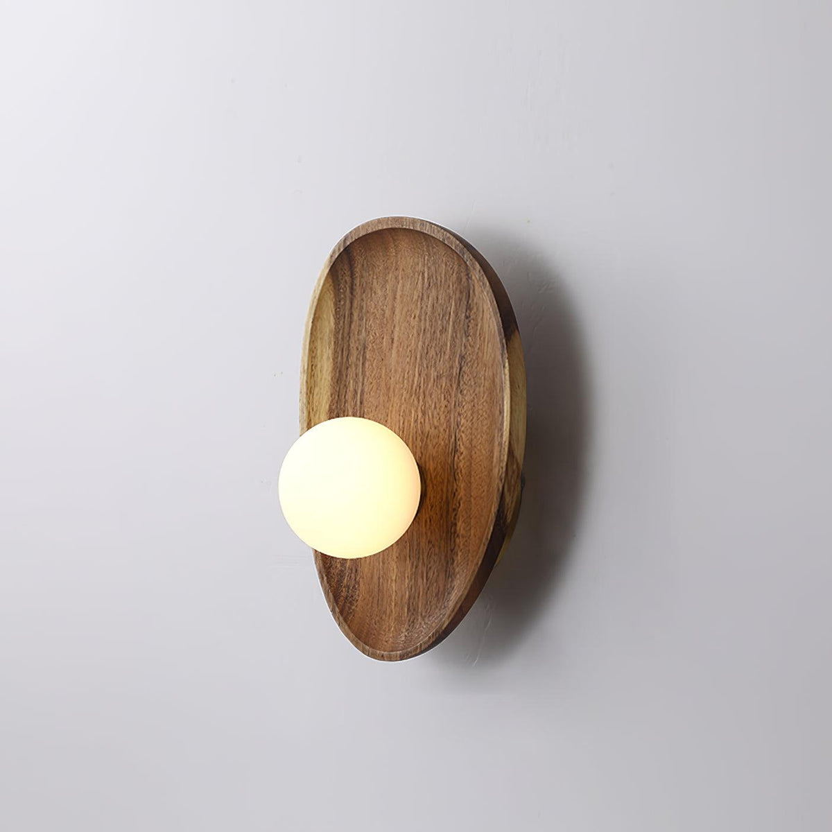 Walnut Wall Lamp with Adjustable Brightness — front view