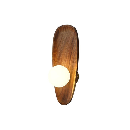 Walnut Wall Lamp with Adjustable Brightness