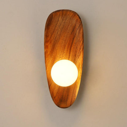 Walnut Wall Lamp with Adjustable Brightness