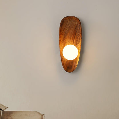 Walnut Wall Lamp with Adjustable Brightness