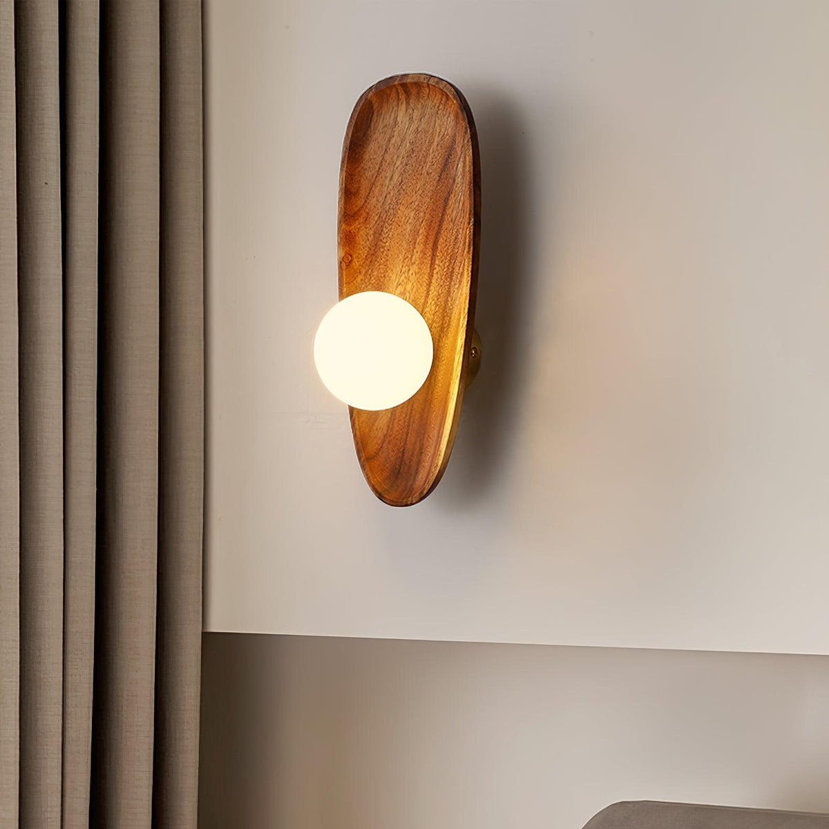Walnut Wall Lamp with Adjustable Brightness — alternate angle