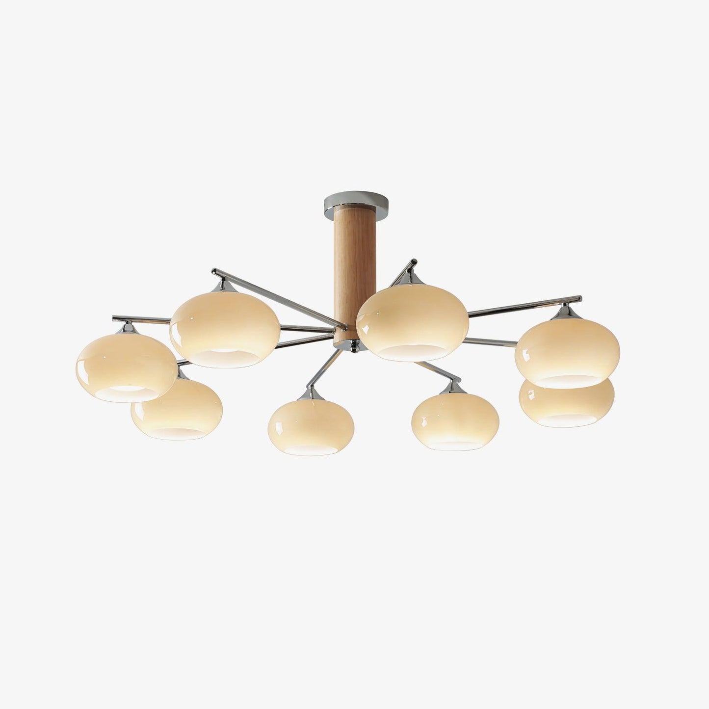 Elliptical Persimmon Chandelier with Adjustable Brightness