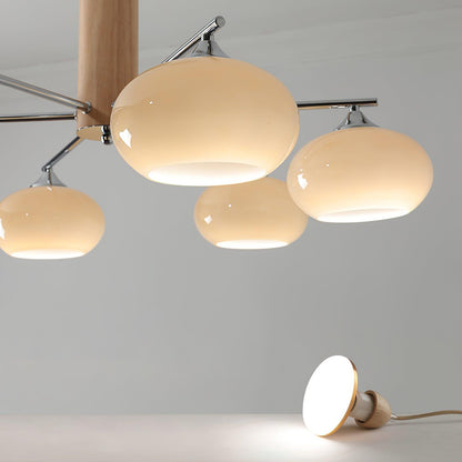 Elliptical Persimmon Chandelier with Adjustable Brightness