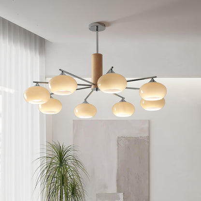 Elliptical Persimmon Chandelier with Adjustable Brightness