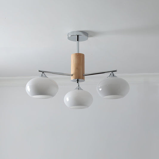 Elliptical Persimmon Chandelier with Adjustable Brightness — front view