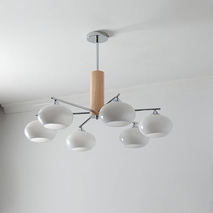 Elliptical Persimmon Chandelier with Adjustable Brightness — lifestyle view