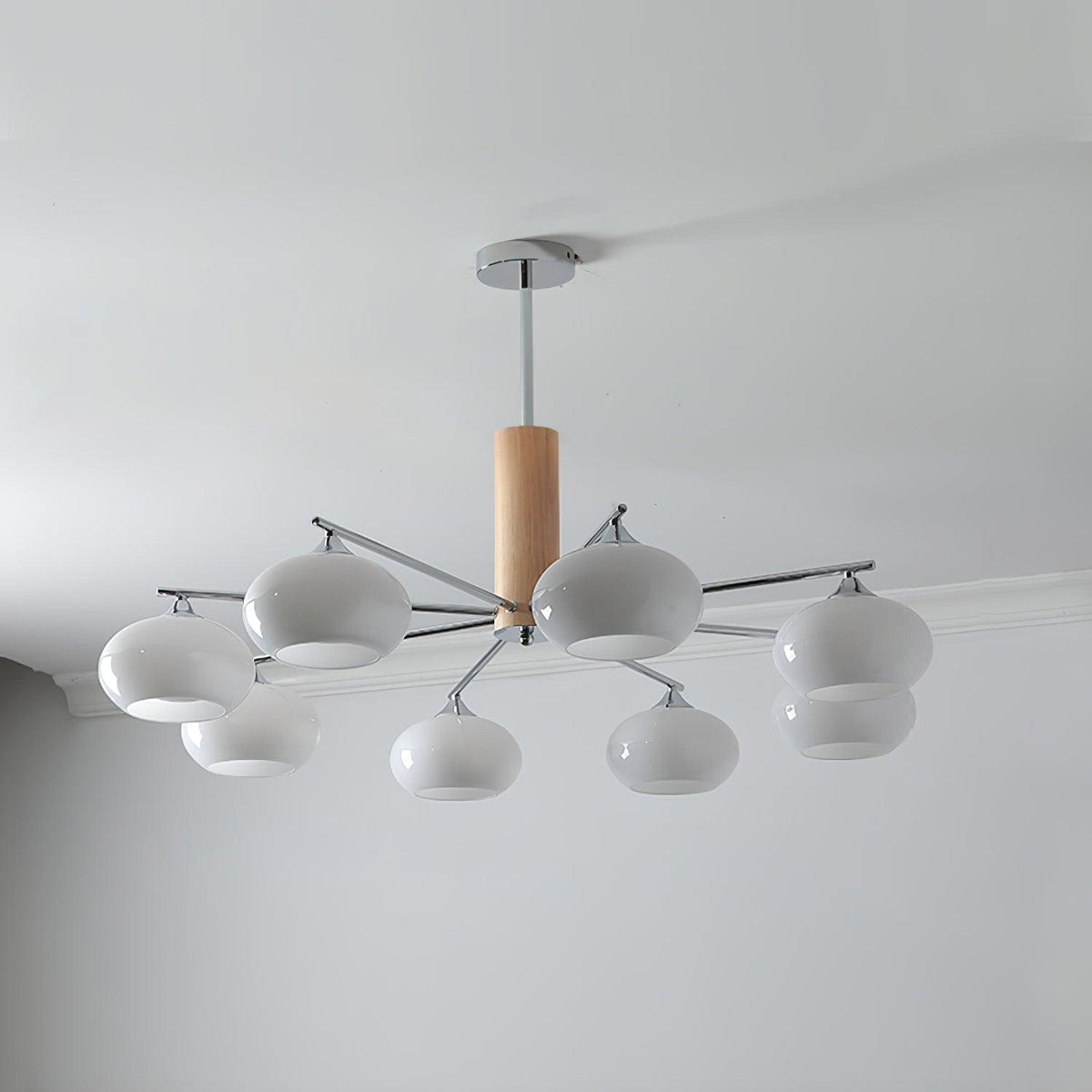 Elliptical Persimmon Chandelier with Adjustable Brightness