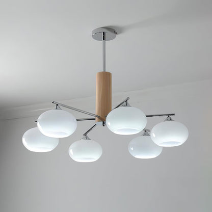 Elliptical Persimmon Chandelier with Adjustable Brightness