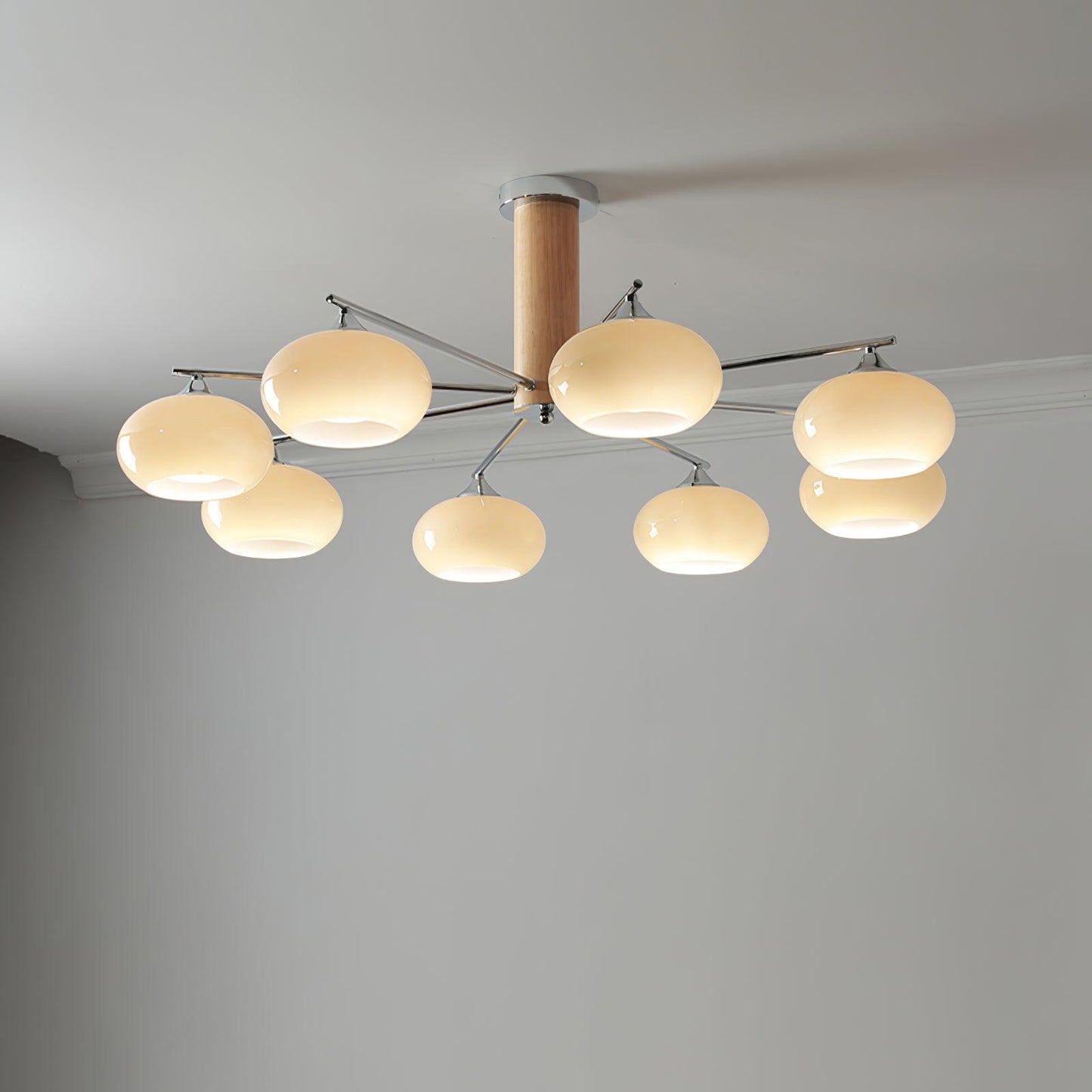 Elliptical Persimmon Chandelier with Adjustable Brightness
