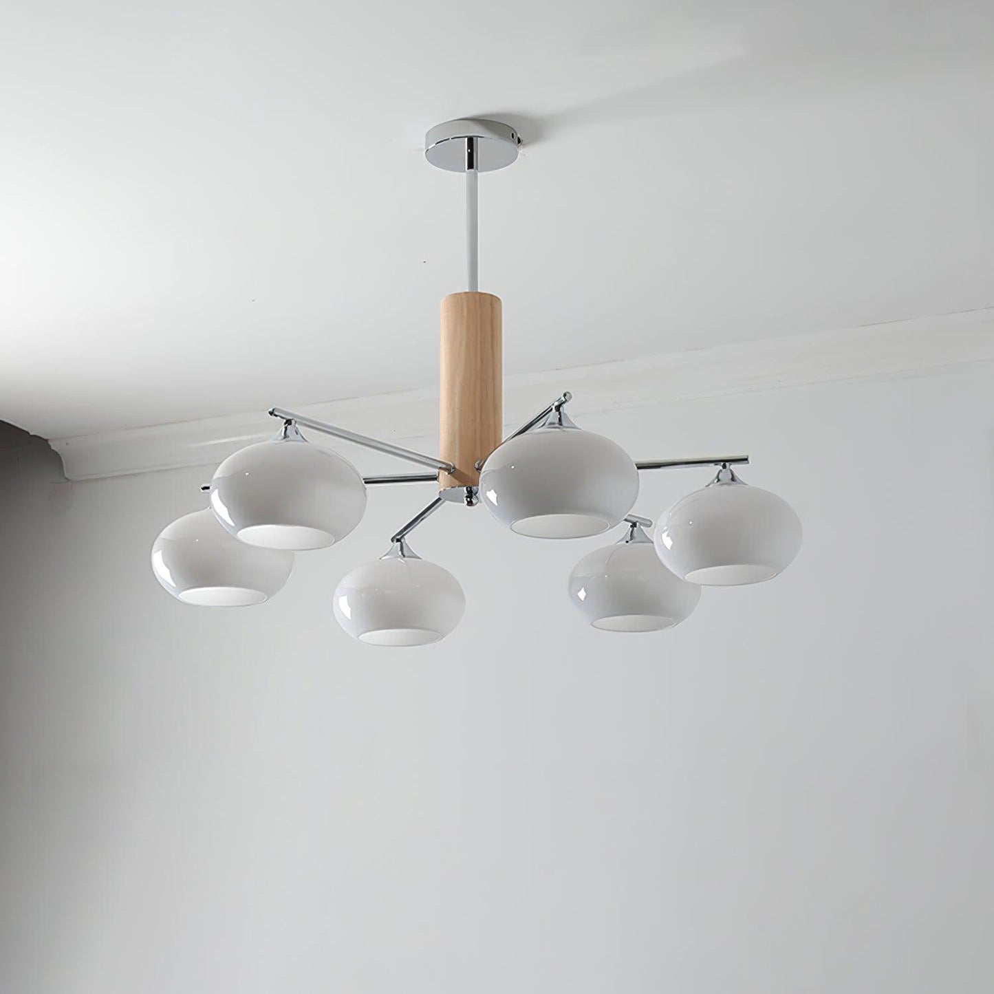Elliptical Persimmon Chandelier with Adjustable Brightness